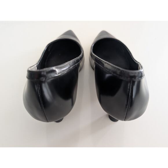 Women's Tory Burch Leather Kitten Heels Angle Pumps Black US Size 6.5 M - Picture 6 of 10